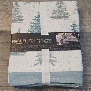 Rachel Zoe Winter Tree Oblong Tablecloth in Blue and White 60x120